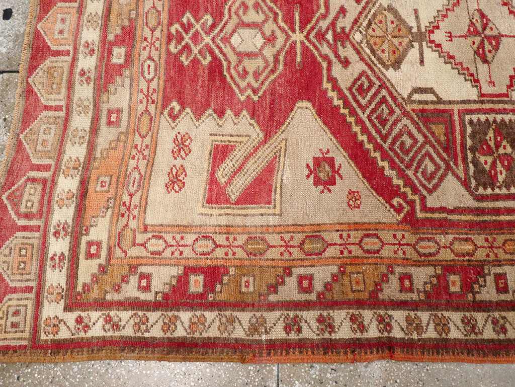 Vintage Turkish Anatolian Wide Gallery Runner, No.32969 - Gss