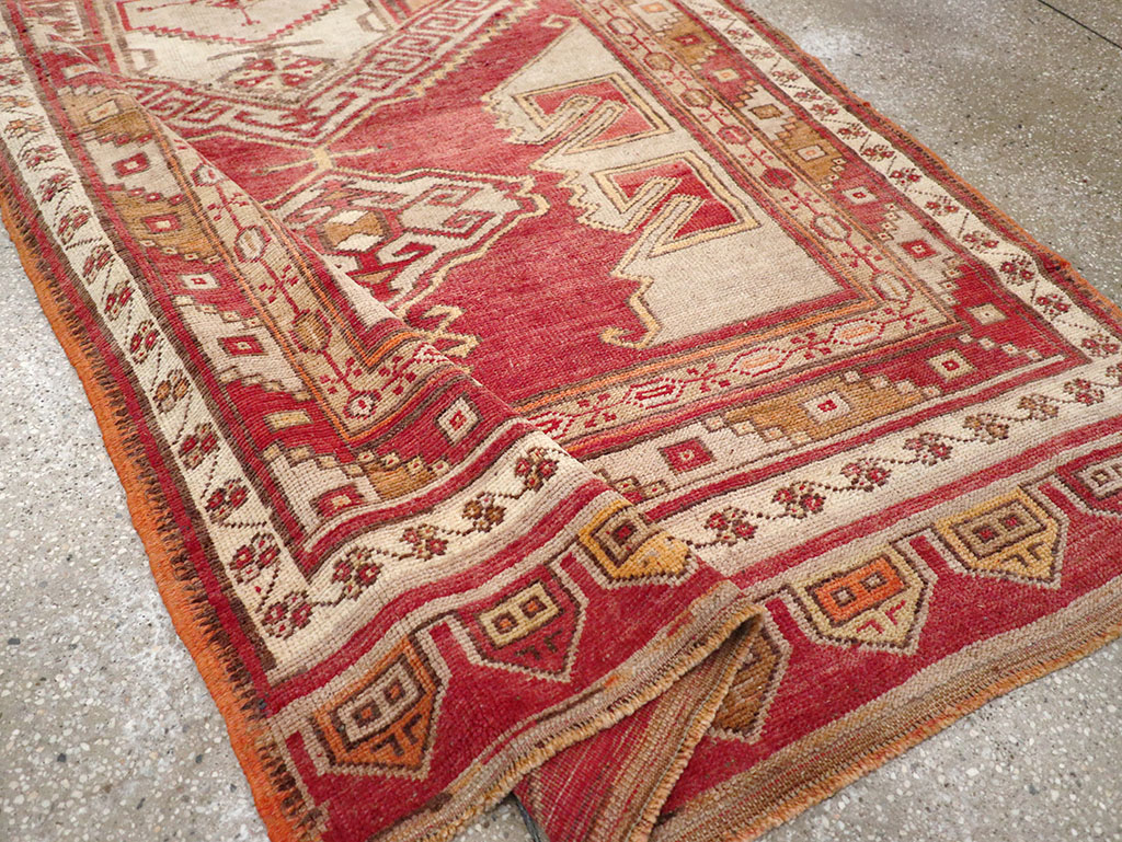 Vintage Turkish Anatolian Wide Gallery Runner, No.32969 - Gss