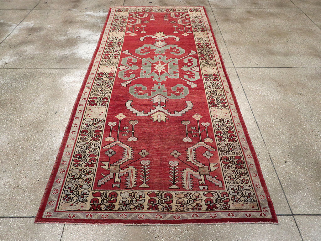 Vintage Turkish Anatolian Wide Gallery Runner, No.32975 - Gss