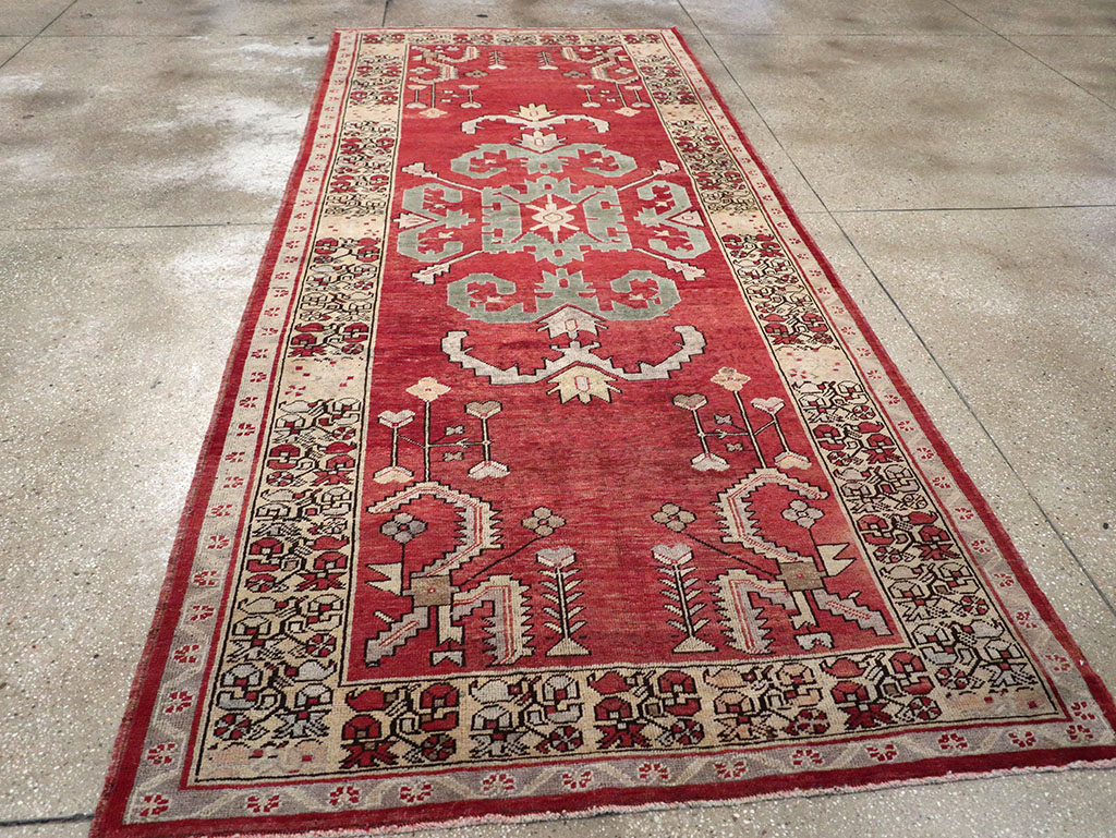 Vintage Turkish Anatolian Wide Gallery Runner, No.32975 - Gss