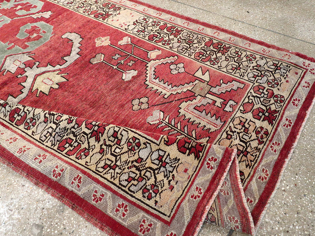 Vintage Turkish Anatolian Wide Gallery Runner, No.32975 - Gss