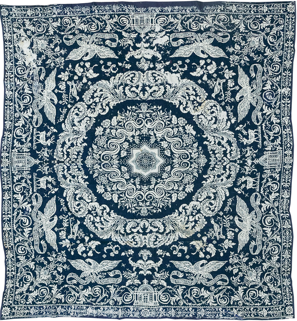 Antique American Coverlet, No.32999 - Gss