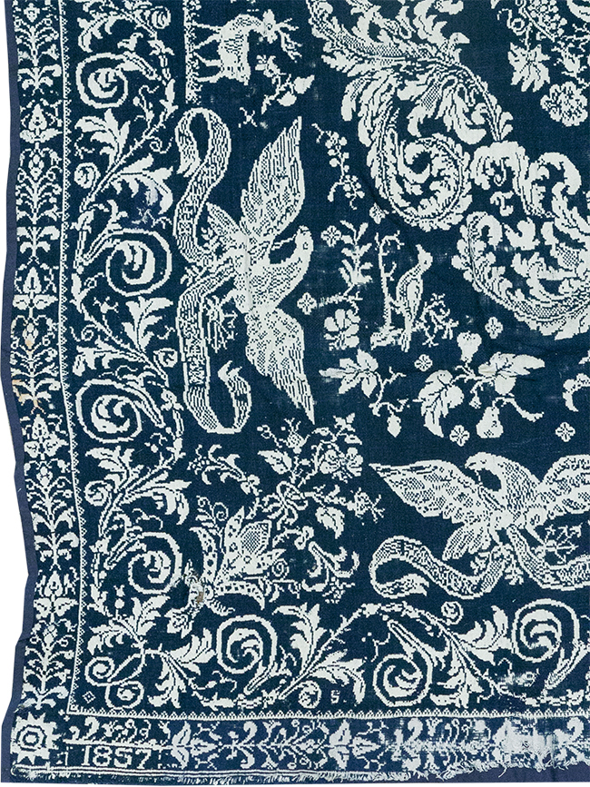 Antique American Coverlet, No.32999 - Gss