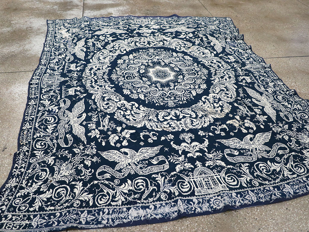 Antique American Coverlet, No.32999 - Gss