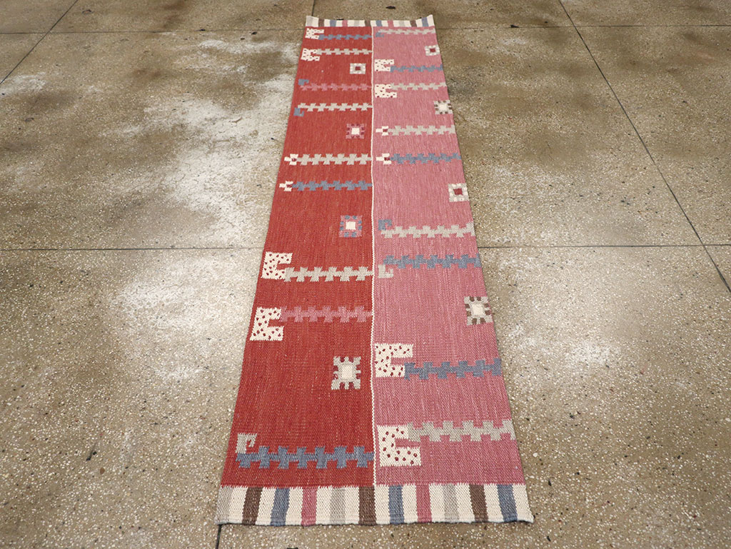 Modern Turkish Flatweave Kilim Runner, No.33000 - Gss