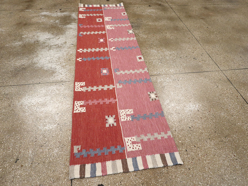Modern Turkish Flatweave Kilim Runner, No.33000 - Gss