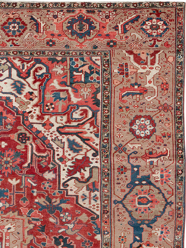 Antique Persian Heriz Room Size Carpet, No.33008 - Gss