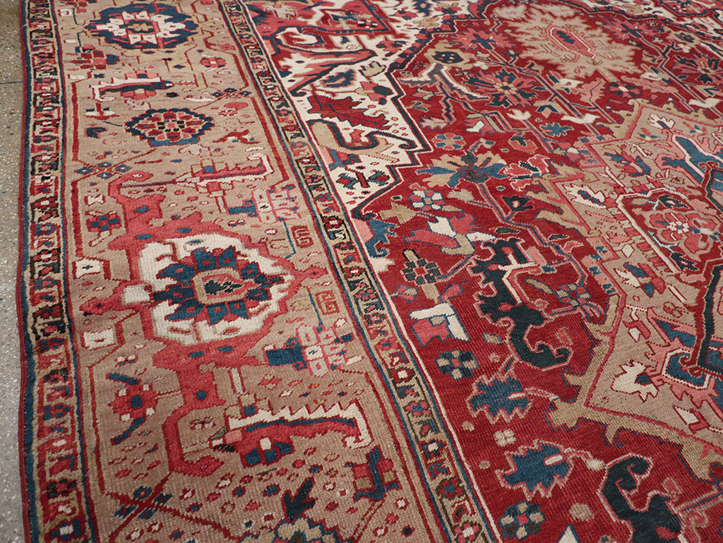 Antique Persian Heriz Room Size Carpet, No.33008 - Gss