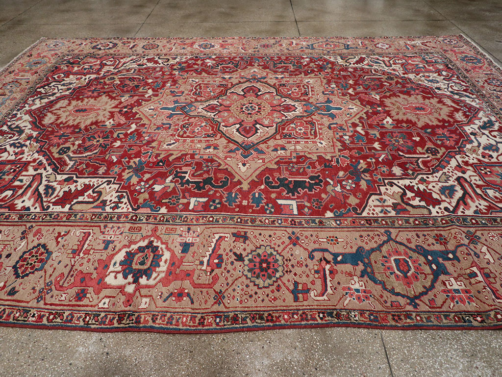 Antique Persian Heriz Room Size Carpet, No.33008 - Gss