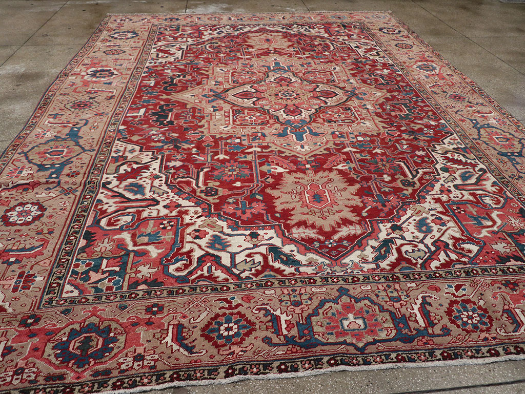 Antique Persian Heriz Room Size Carpet, No.33008 - Gss