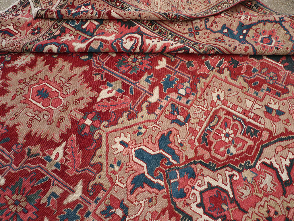 Antique Persian Heriz Room Size Carpet, No.33008 - Gss