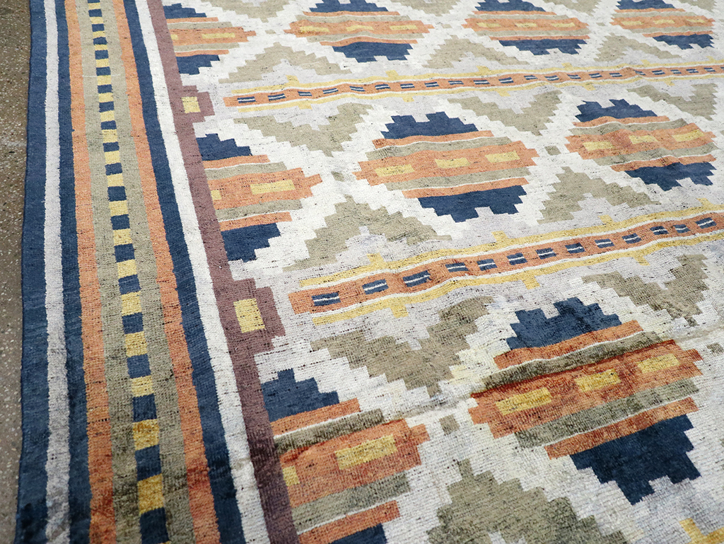 Modern East Turkestan Silk Khotan Room Size Carpet, No.33013 - Gss