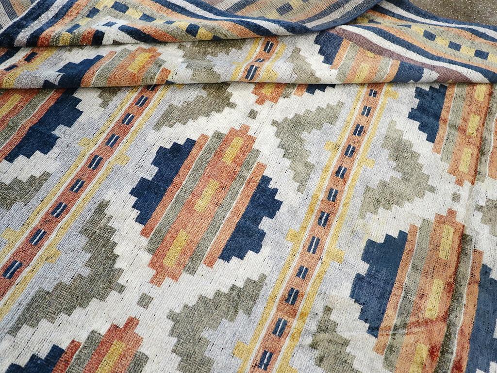 Modern East Turkestan Silk Khotan Room Size Carpet, No.33013 - Gss