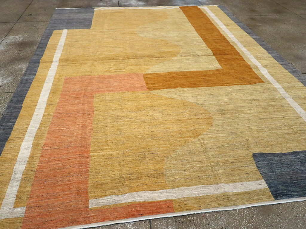 Modern East Turkestan Art Deco Room Size Carpet, No.33018 - Gss