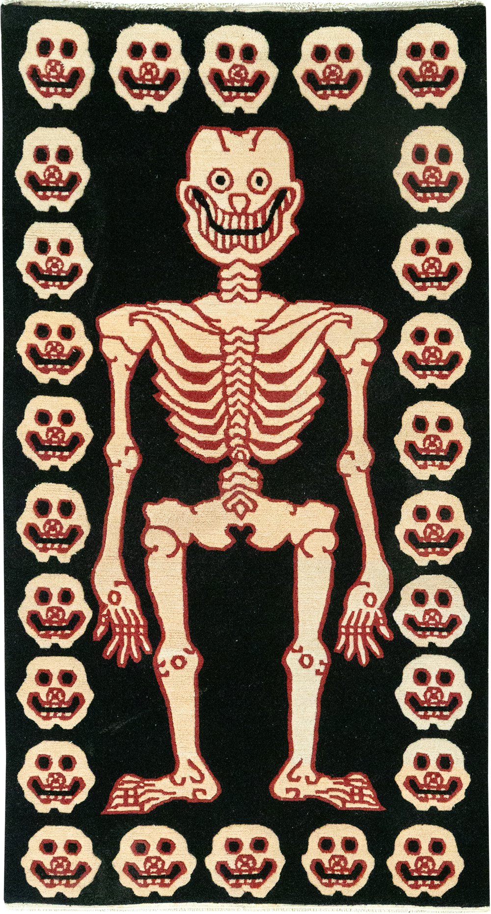 Vintage Tibetan Pictorial Throw Rug, No.33021 - Gss