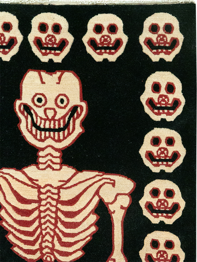 Vintage Tibetan Pictorial Throw Rug, No.33021 - Gss