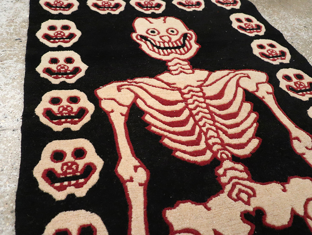 Vintage Tibetan Pictorial Throw Rug, No.33021 - Gss