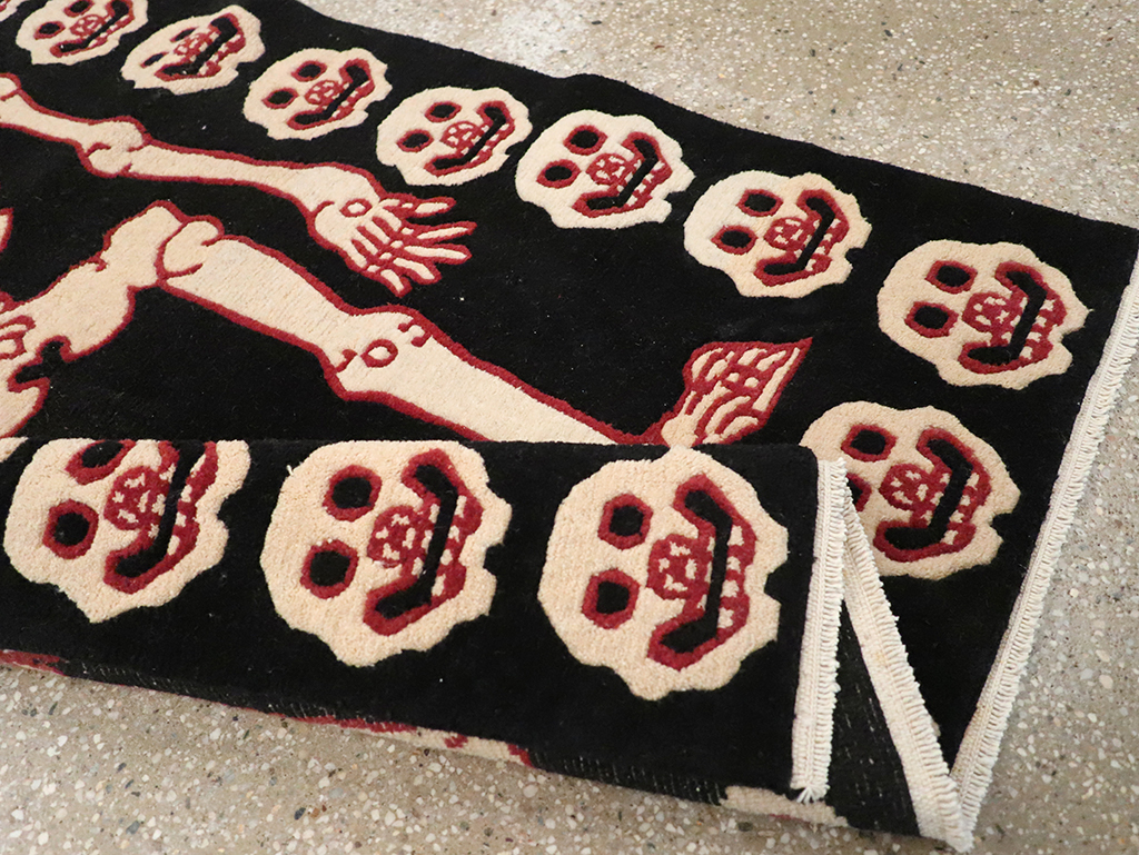 Vintage Tibetan Pictorial Throw Rug, No.33021 - Gss