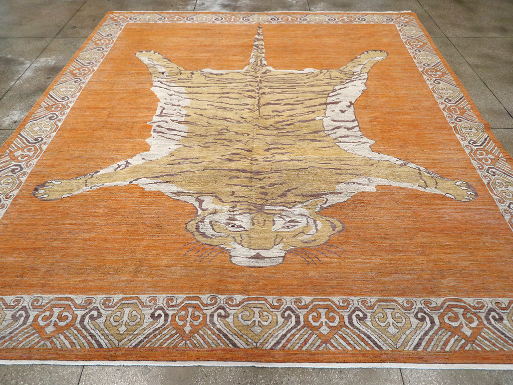 Modern East Turkestan Khotan Pictorial Large Room Size Carpet, No.33023 - Gss