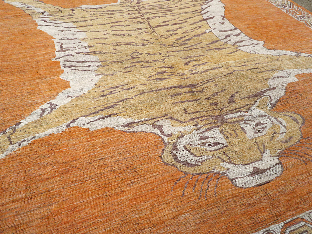 Modern East Turkestan Khotan Pictorial Large Room Size Carpet, No.33023 - Gss