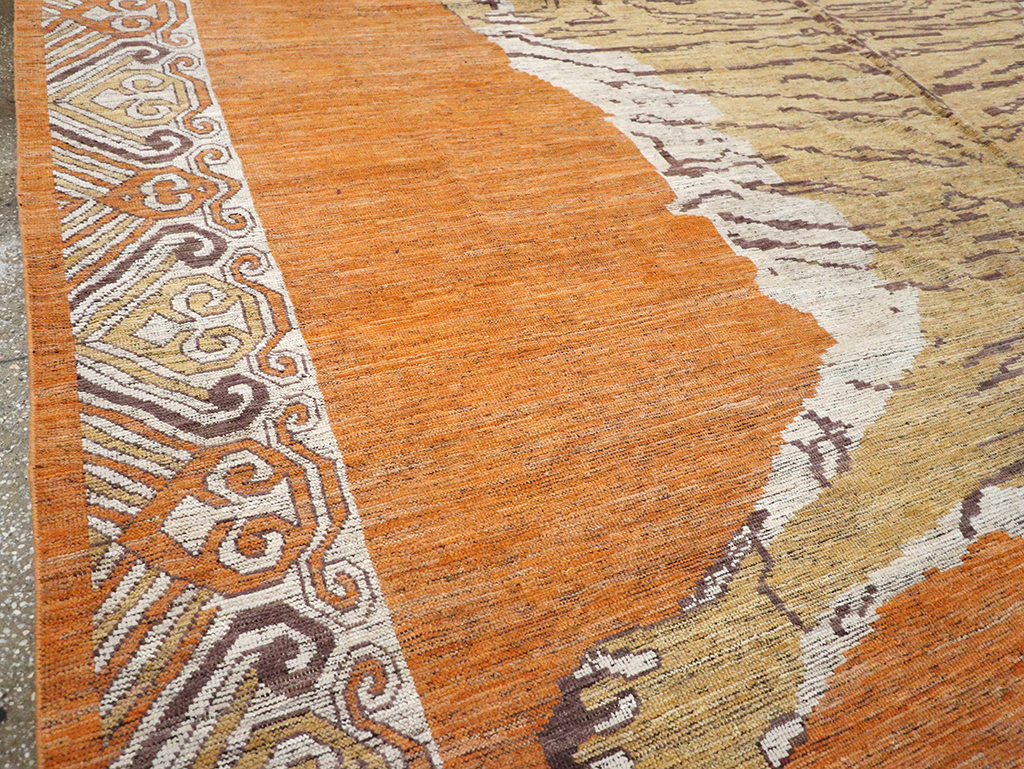 Modern East Turkestan Khotan Pictorial Large Room Size Carpet, No.33023 - Gss