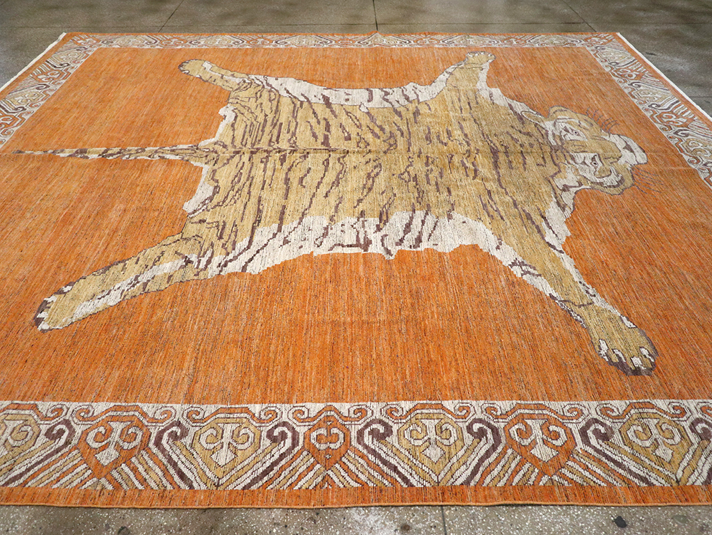 Modern East Turkestan Khotan Pictorial Large Room Size Carpet, No.33023 - Gss