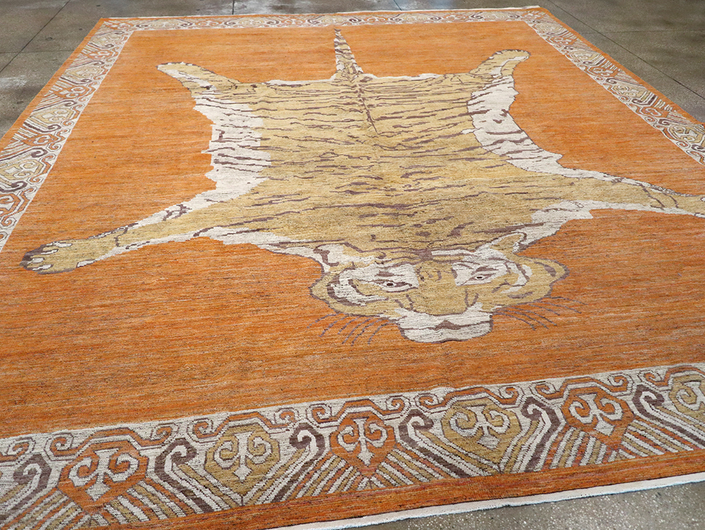 Modern East Turkestan Khotan Pictorial Large Room Size Carpet, No.33023 - Gss