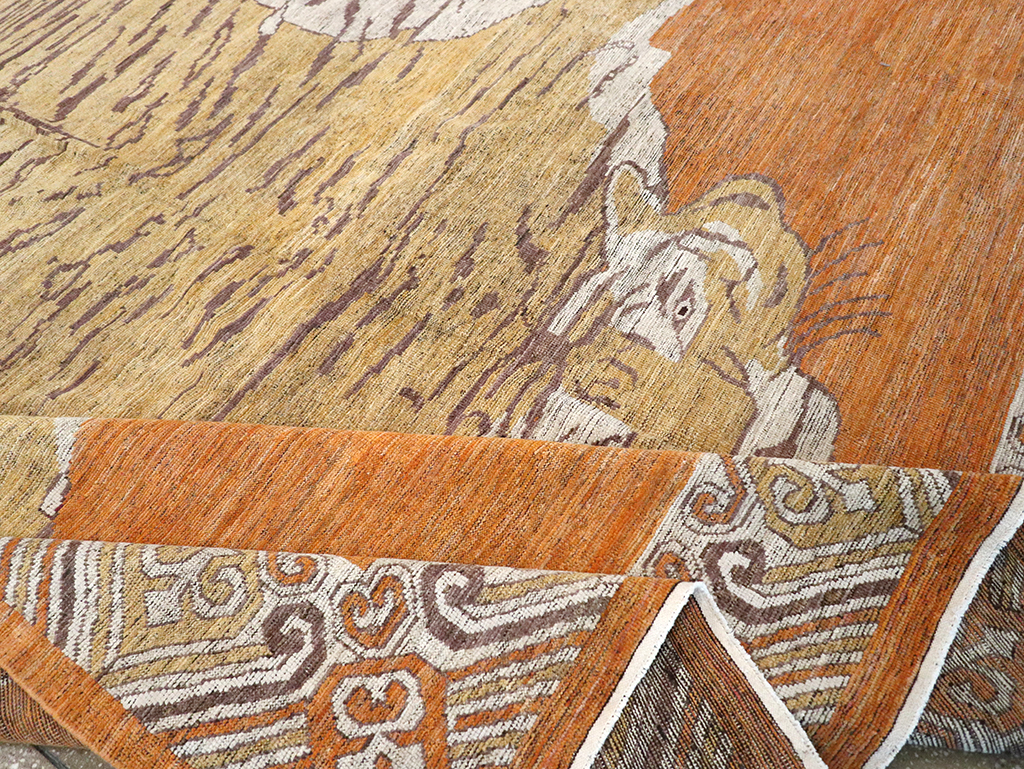 Modern East Turkestan Khotan Pictorial Large Room Size Carpet, No.33023 - Gss