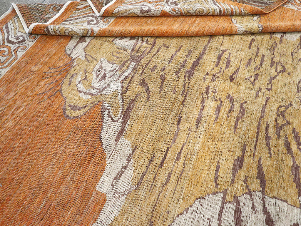 Modern East Turkestan Khotan Pictorial Large Room Size Carpet, No.33023 - Gss