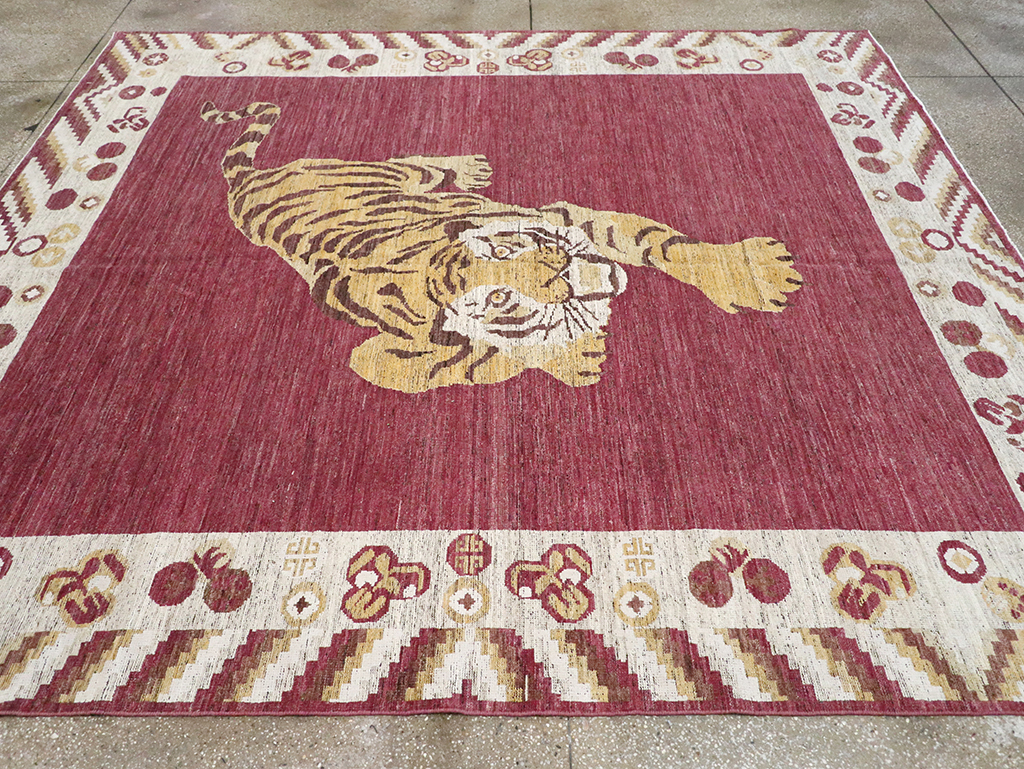 Modern East Turkestan Khotan Pictorial Room Size Carpet, No.33027 - Gss