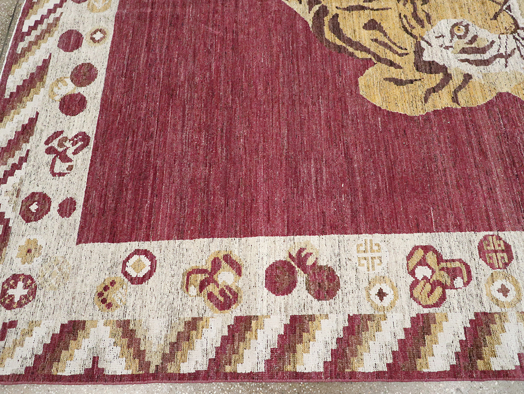 Modern East Turkestan Khotan Pictorial Room Size Carpet, No.33027 - Gss