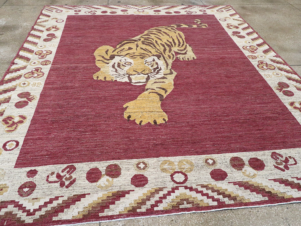 Modern East Turkestan Khotan Pictorial Room Size Carpet, No.33027 - Gss