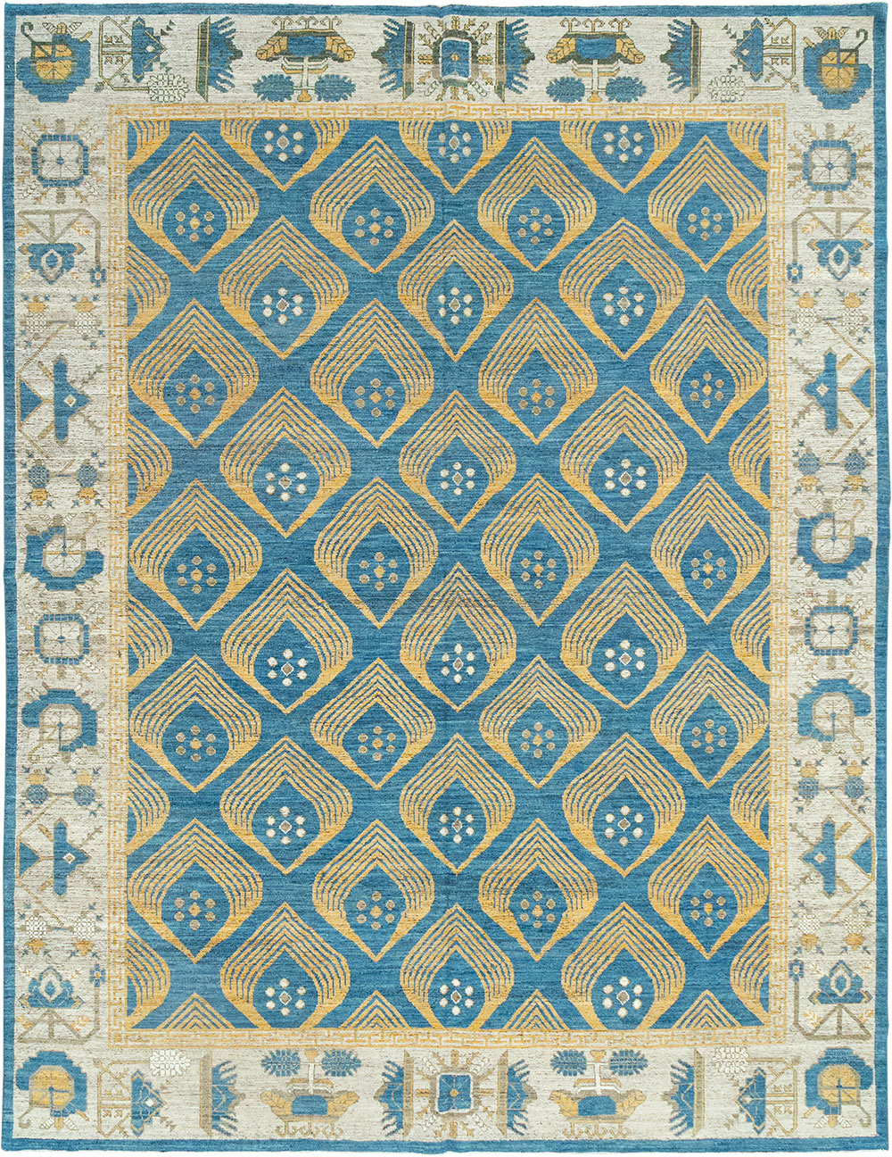 Modern East Turkestan Khotan Room Size Carpet, No.33028 - Gss