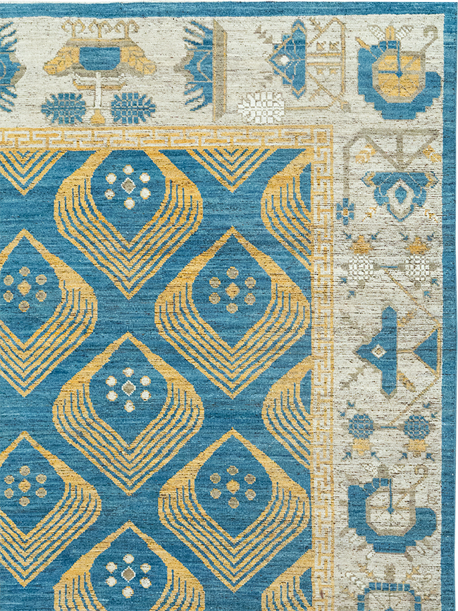 Modern East Turkestan Khotan Room Size Carpet, No.33028 - Gss