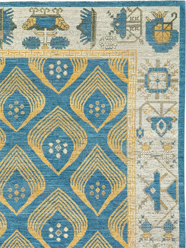 Modern East Turkestan Khotan Room Size Carpet, No.33028 - Gss