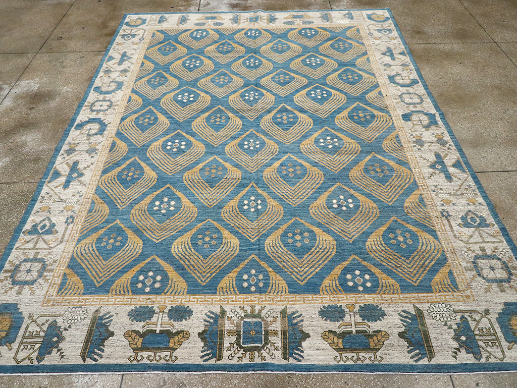 Modern East Turkestan Khotan Room Size Carpet, No.33028 - Gss
