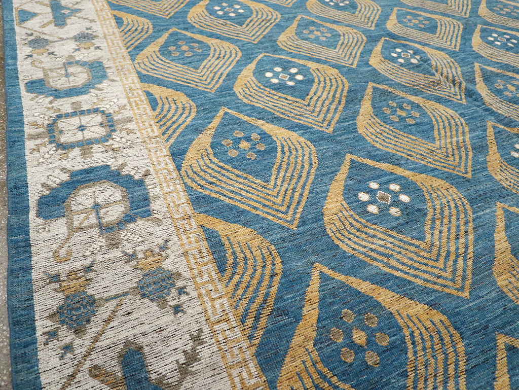 Modern East Turkestan Khotan Room Size Carpet, No.33028 - Gss