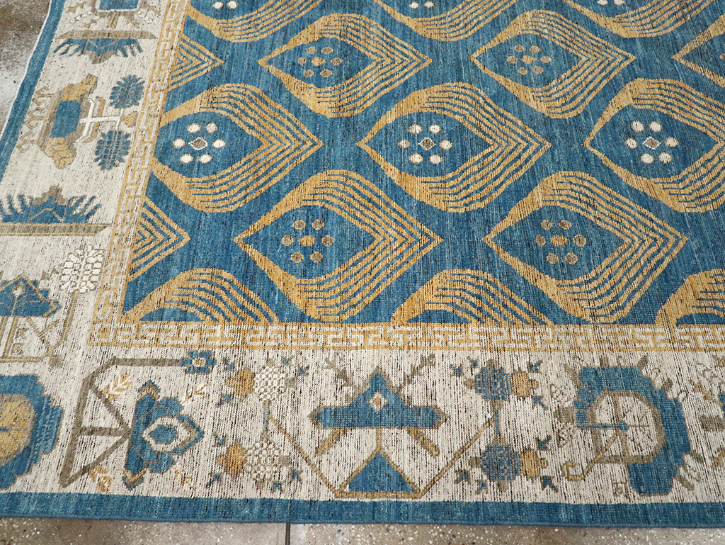 Modern East Turkestan Khotan Room Size Carpet, No.33028 - Gss