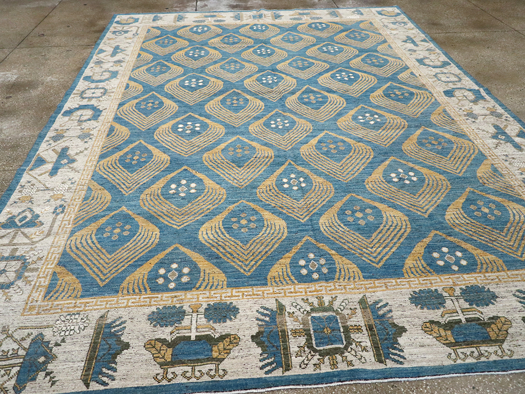 Modern East Turkestan Khotan Room Size Carpet, No.33028 - Gss