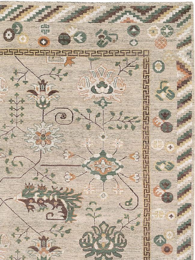 Modern East Turkestan Khotan Room Size Carpet, No.33029 - Gss