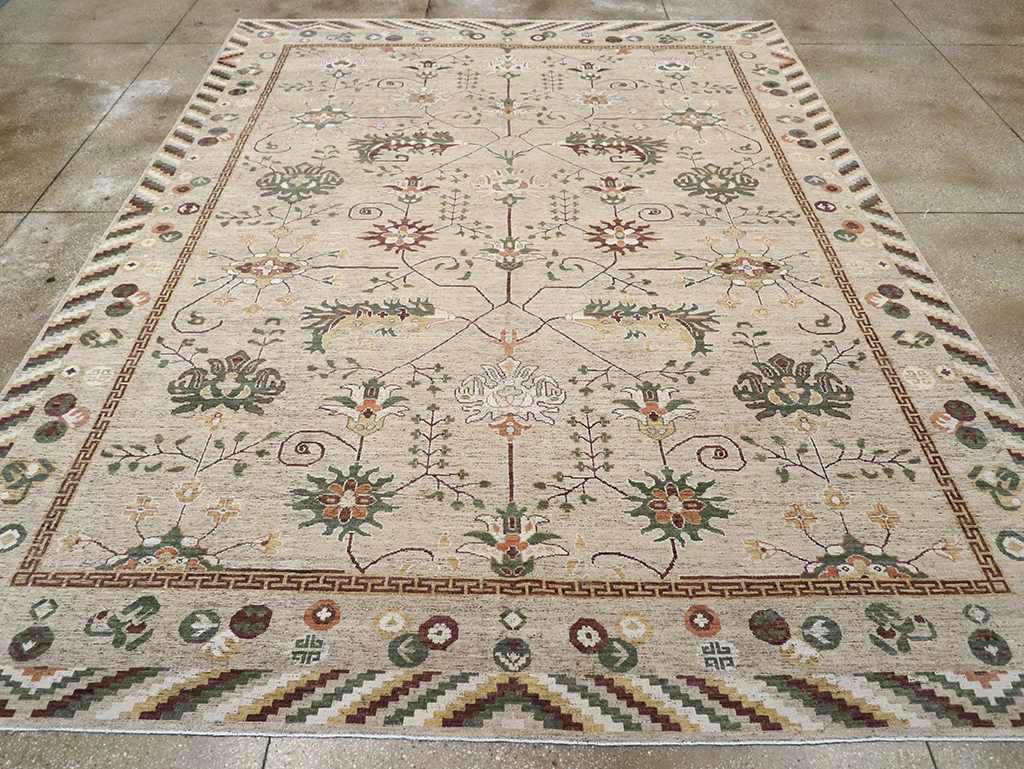 Modern East Turkestan Khotan Room Size Carpet, No.33029 - Gss