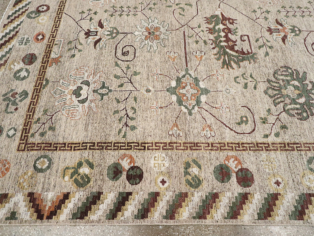 Modern East Turkestan Khotan Room Size Carpet, No.33029 - Gss
