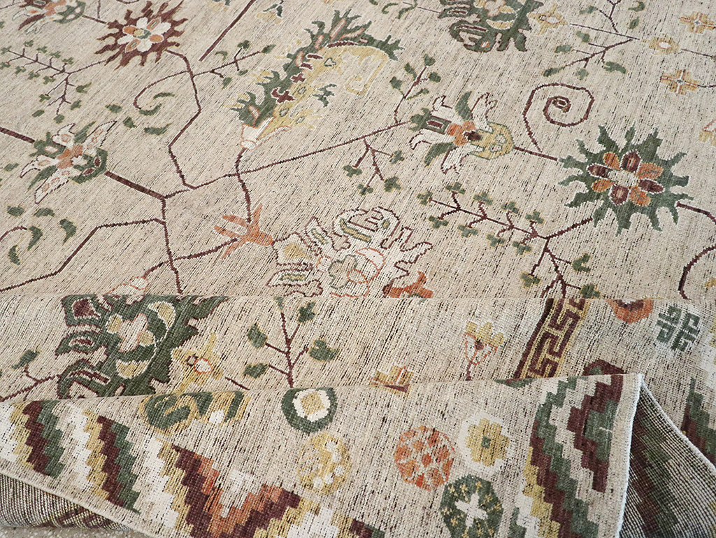 Modern East Turkestan Khotan Room Size Carpet, No.33029 - Gss