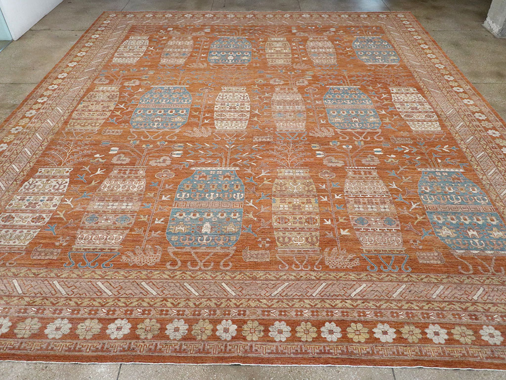Modern East Turkestan Khotan Vase Pictorial Large Carpet, No.33032 - Gss