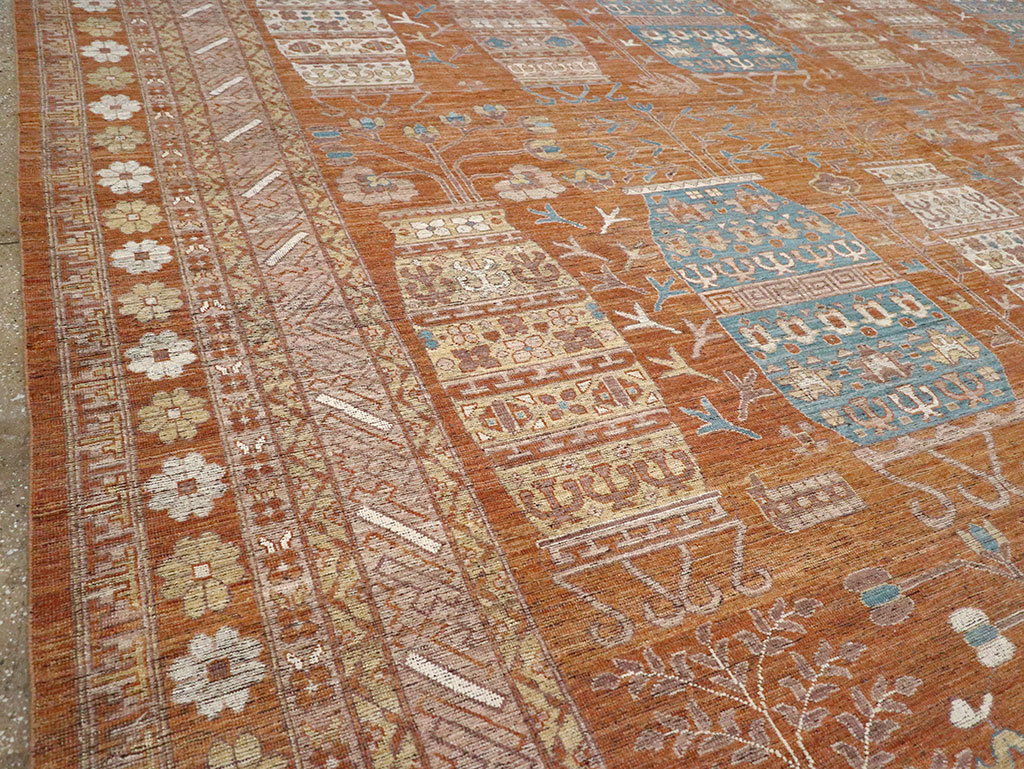 Modern East Turkestan Khotan Vase Pictorial Large Carpet, No.33032 - Gss