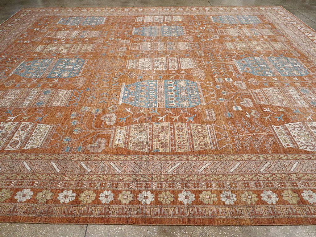 Modern East Turkestan Khotan Vase Pictorial Large Carpet, No.33032 - Gss