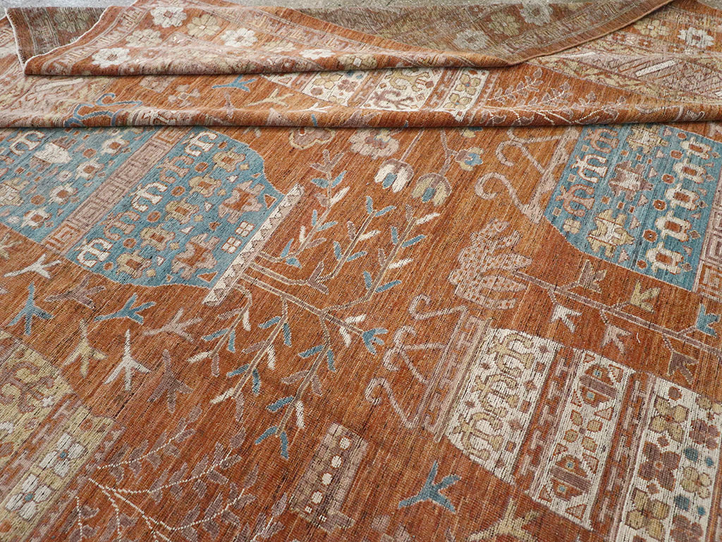 Modern East Turkestan Khotan Vase Pictorial Large Carpet, No.33032 - Gss