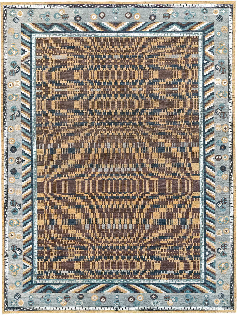 Modern East Turkestan Khotan Room Size Carpet, No.33034 - Gss