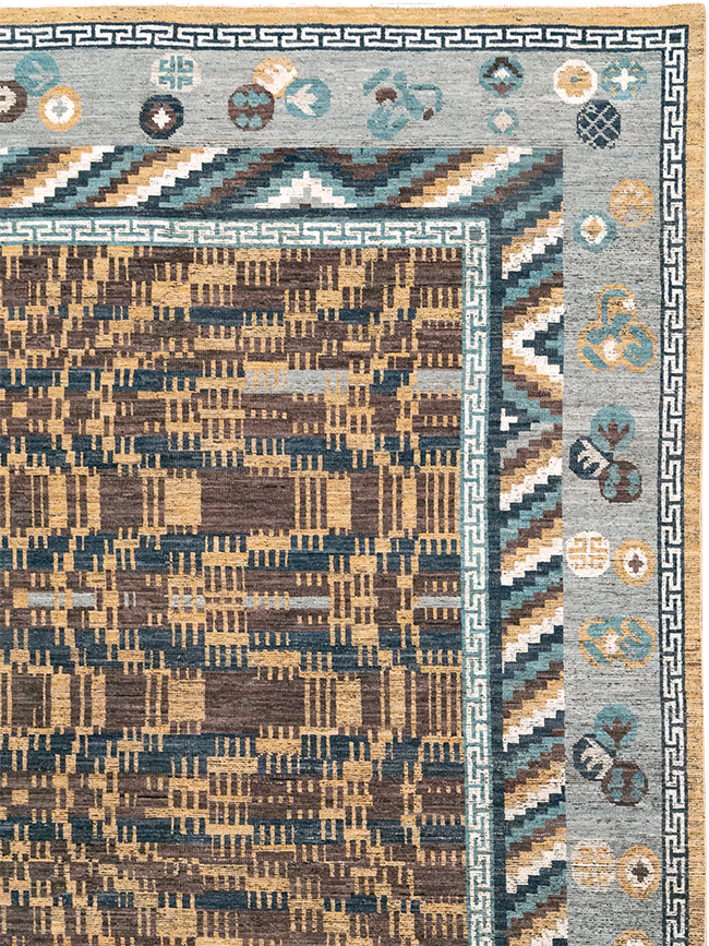 Modern East Turkestan Khotan Room Size Carpet, No.33034 - Gss