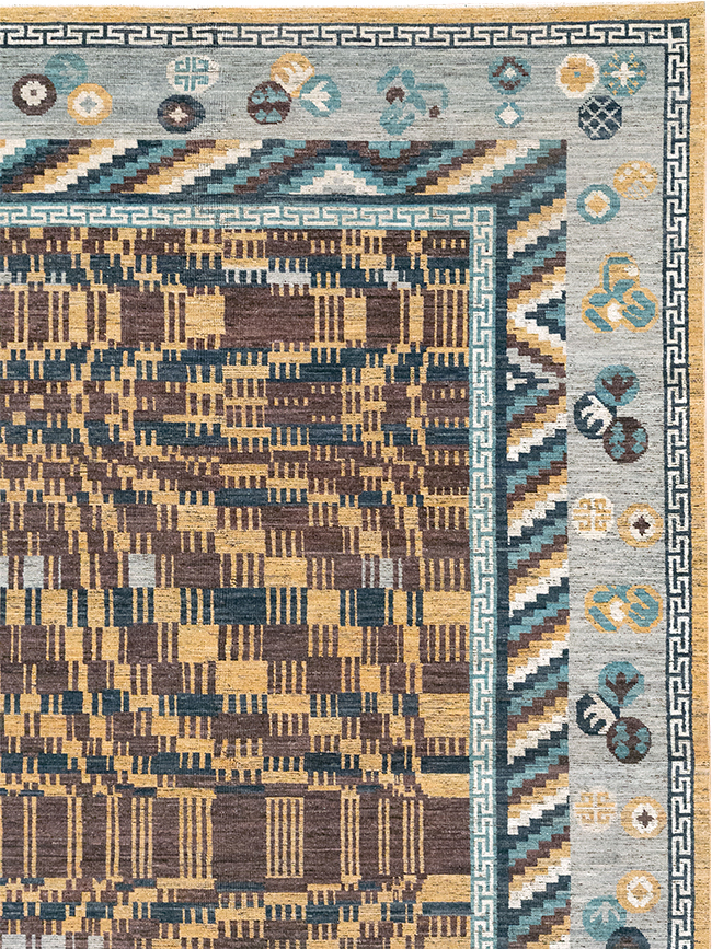 Modern East Turkestan Khotan Room Size Carpet, No.33034 - Gss
